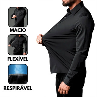 Camisa Social Tecnológica Slim Fit Anti-Transpirante Ante Odor E Não Amassa - Não é Poliéster em Oferta na Shopee