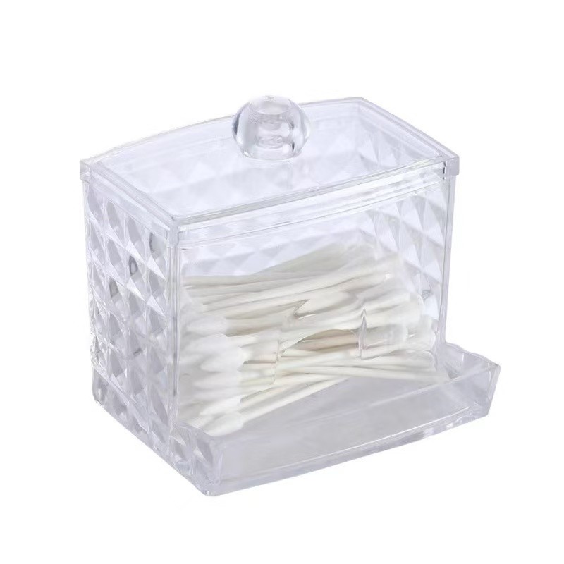 Porta Cotonete Higiene Composto de Acrílico Pessoal Limpeza De Pele Organizadores Para Penteadeiras em Oferta na Shopee