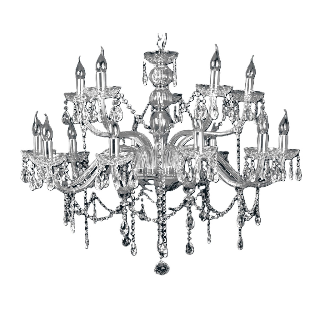 Pendente Lustre Maria Teresa Cristal Asfour 15 Lamp D95Cm