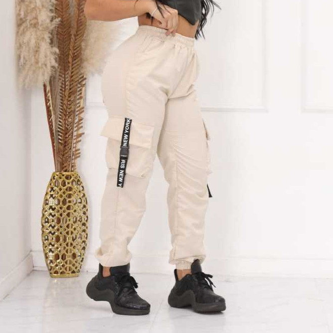 Calça Cargo Jogger Julia TACTEL PREMIUM Feminina com bolso lateral