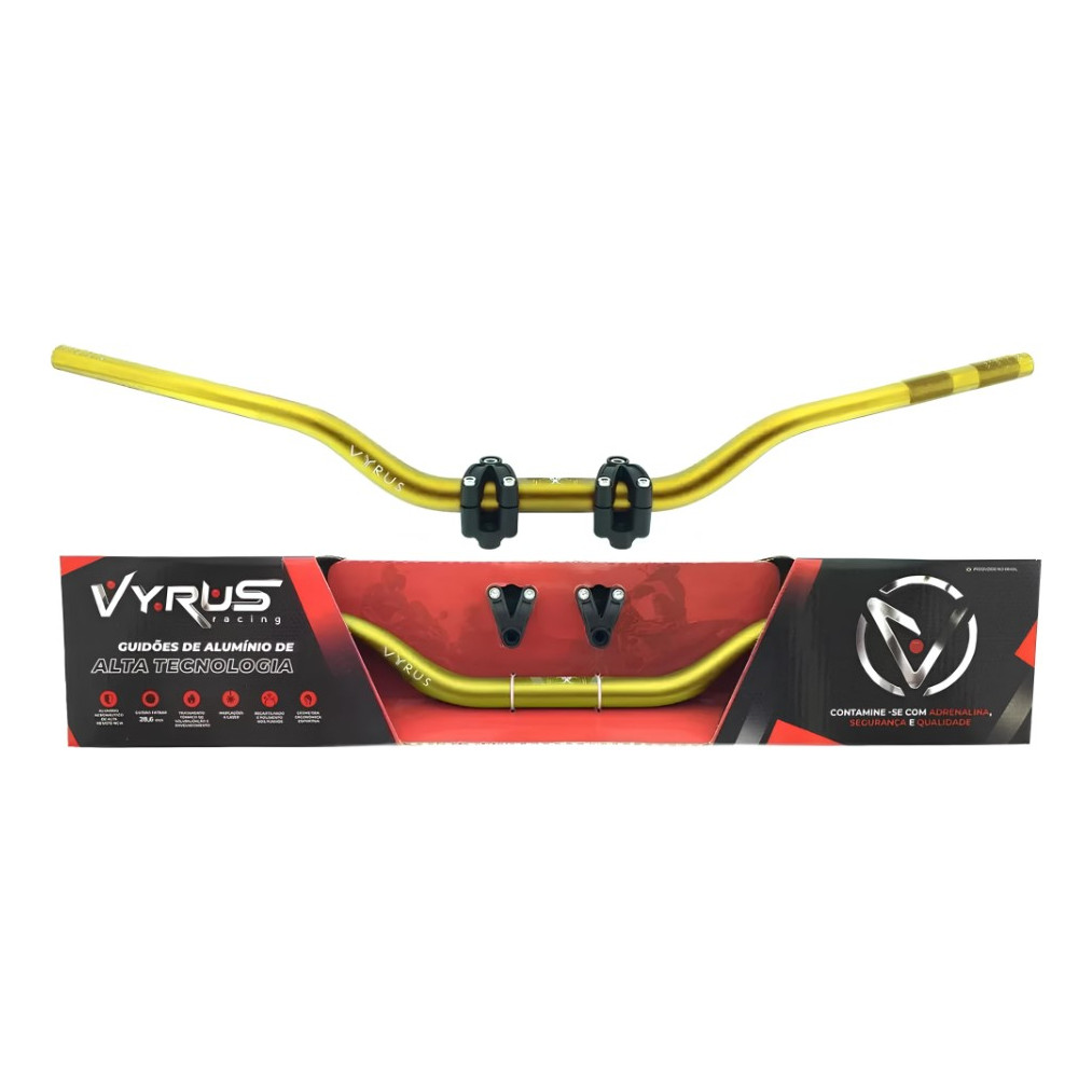 Guidão Fat Bar Alto Com Adaptador | Vyrus em Oferta na Shopee