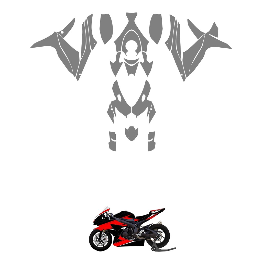 Película PPF Proteção Kit Semi Full Moto Suzuki GSX-R 750 2008 2009 2010 2011 Transparente Anti Risco