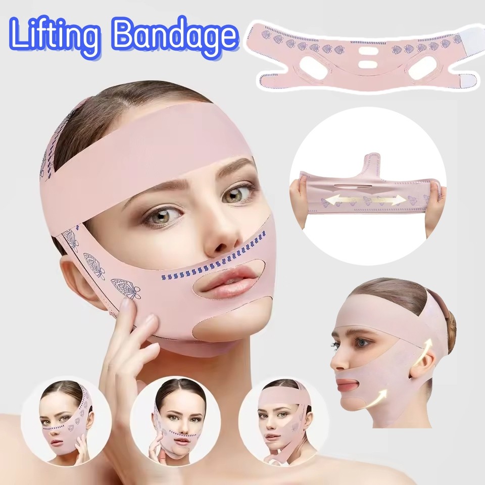 Alça De Máscara Em Forma De V Reutilizável , Redutor De Queixo Duplo , Bandagem De Emagrecimento Facial , Cinto De Levan em Oferta na Shopee