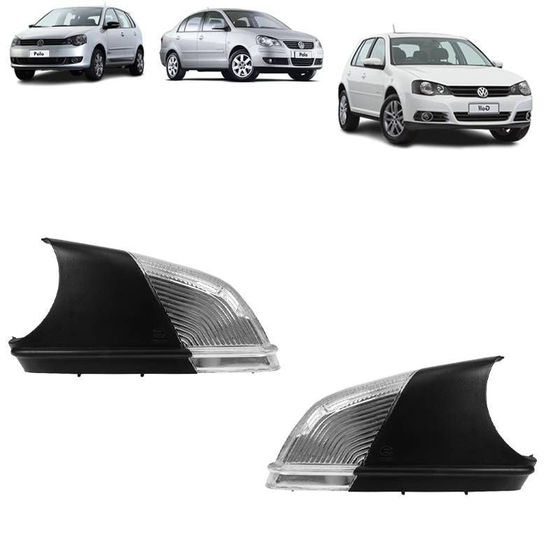 KIT PISCA RETROVISOR POLO GOLF 2007 A 2012 LADO DIREITO E LADO ESQUERDO