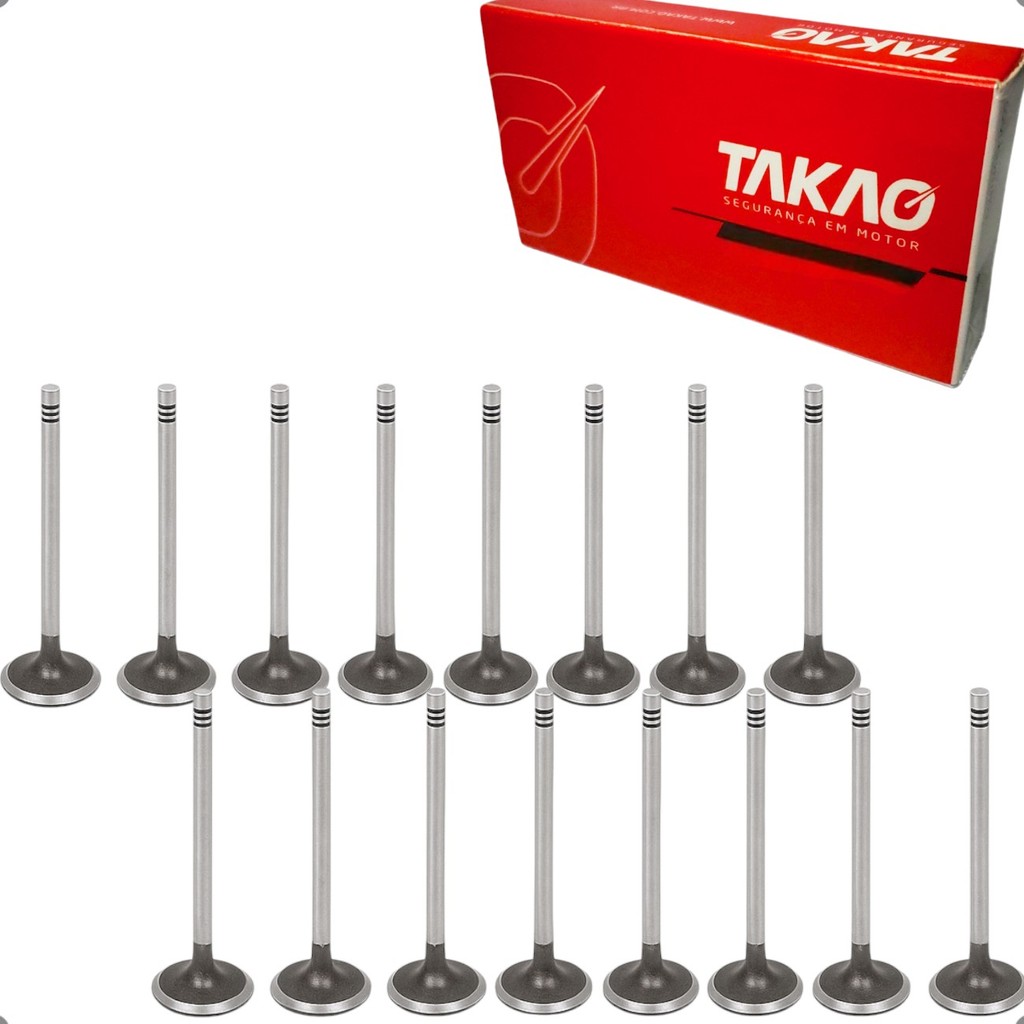 Kit 16 Válvulas Admissão e Escape Clio Sandero Logan Kangoo March Versa 206 1.0 16v D4D em Oferta na Shopee