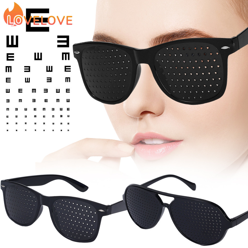 Óculos Pinhole Leves Anti-Fadiga Ocular-Elegantes Para Melhoria Da Visão Com Foco Em Luz Preta-Lente Porosa Criativa Cor em Oferta na Shopee