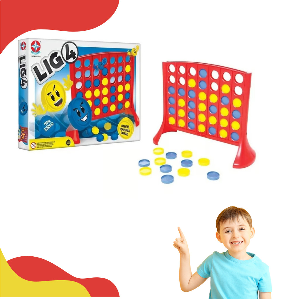 JOGO DE TABULEIRO LIG 4 ESTRATÉGIA RACIOCINIO LÓGICO- ESTRELA