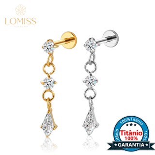 Piercing Labret Helix Tragus Conch Redondo Titânio Com Pingente Zircônia em Oferta na Shopee