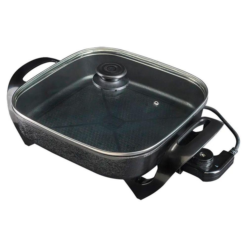 Panela Elétrica Mangiare Agratto 30cm 4,6L Quadrada 1500W Preta APEQO-02 220V