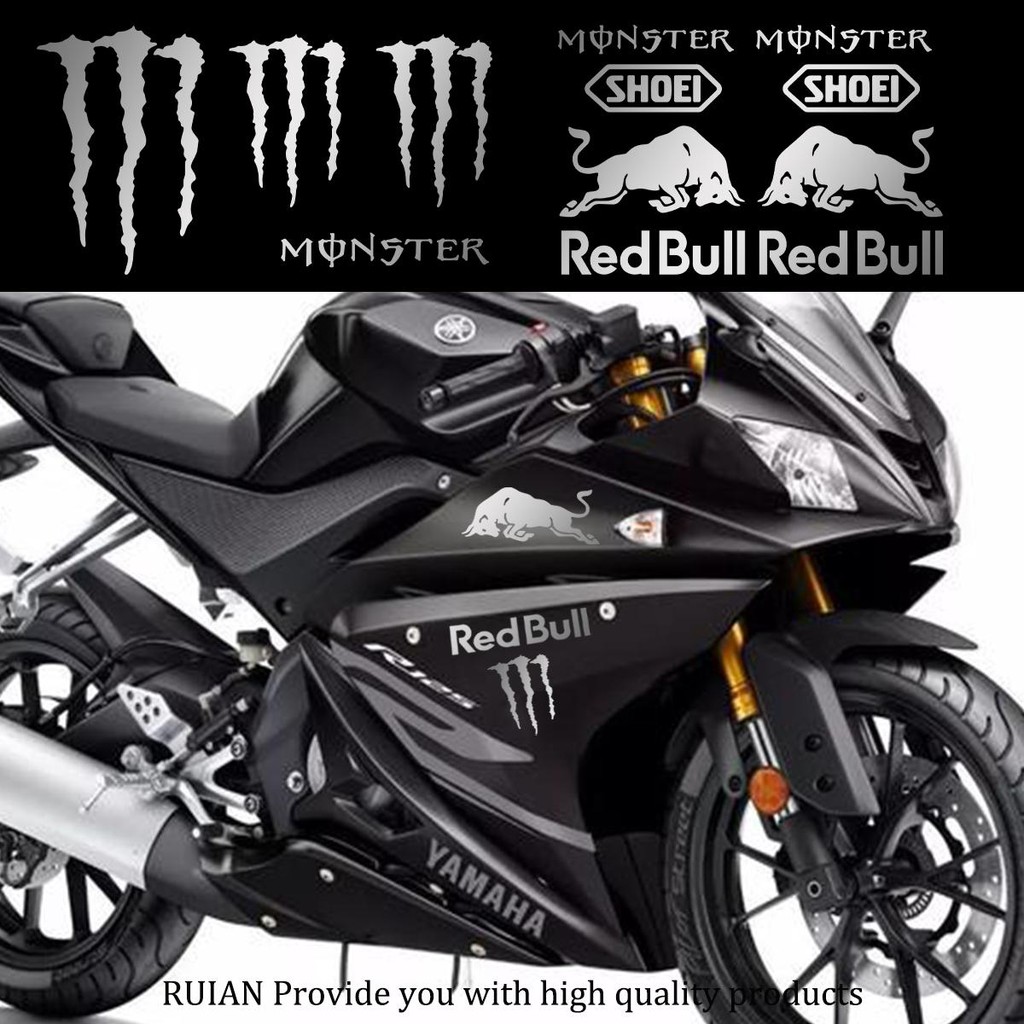 Novo Red Bull Monster Energia Adesivos Reflexivos Para Honda  Modificação Da Motocicleta Capac