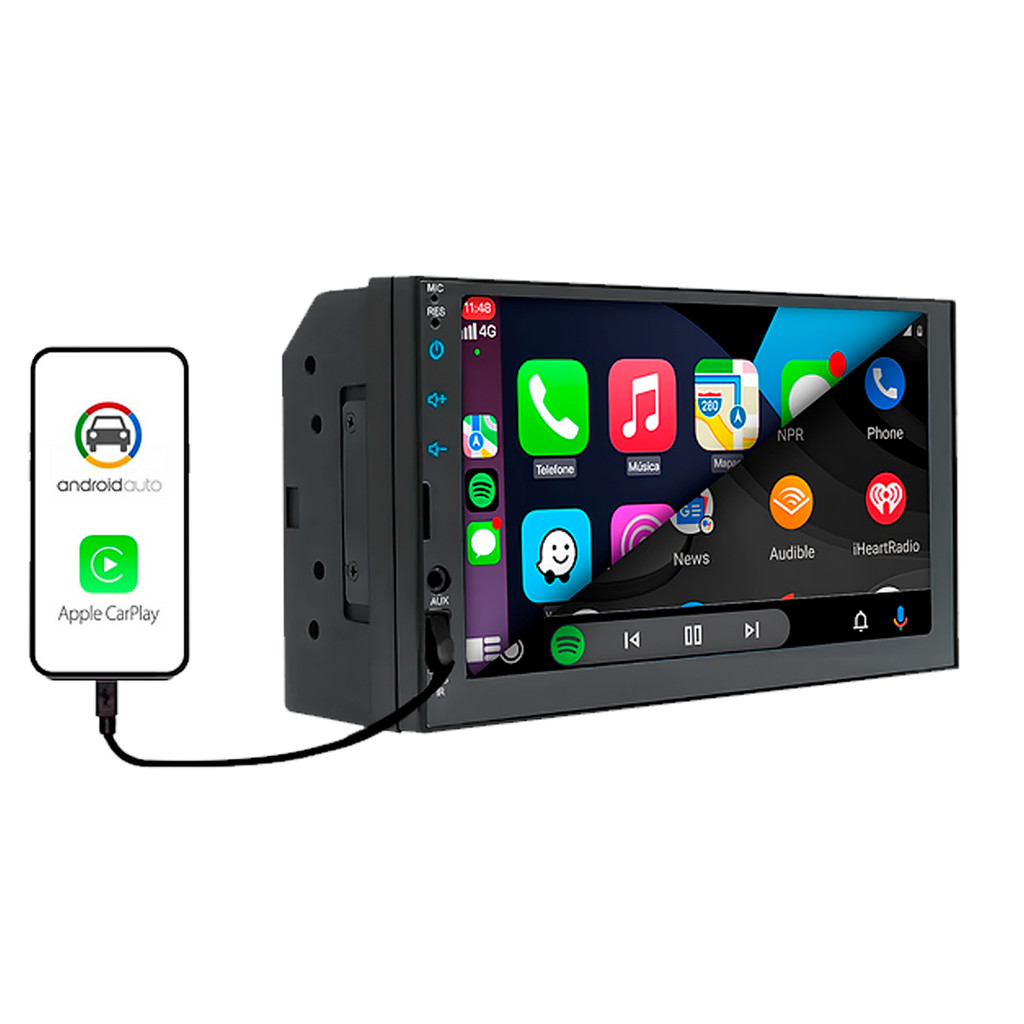 Multimidia H-tech Ht-3625ca 7 Pol Bluetooth Espelhamento Com Fio