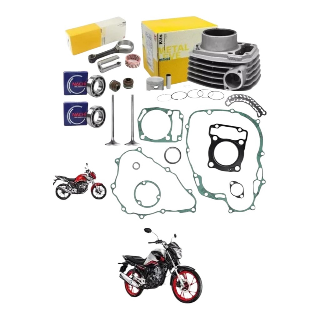 Kit Motor Cg Titan160 Fan160 Bros160 Biela Rolamentos Juntas