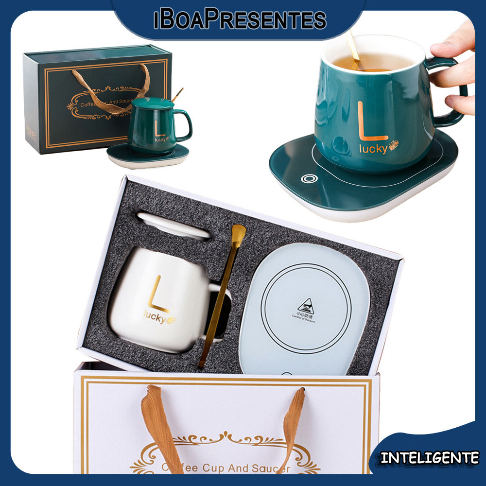 Aquecimento Inteligente E Xícara De Café De Cerâmica Com Temperatura Constante (embalagem Caixa Para Presente) em Oferta na Shopee