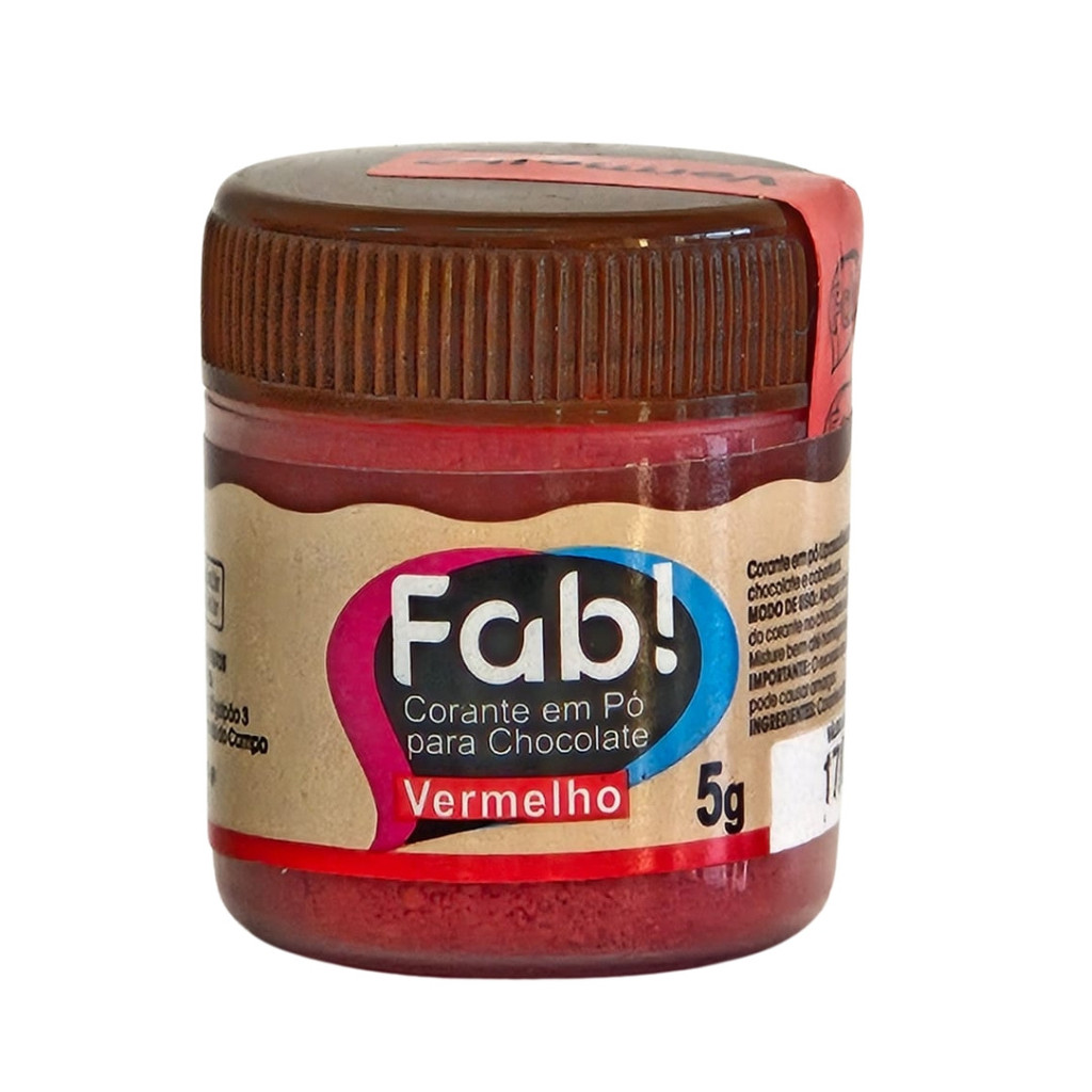 Fab corante em pó para chocolate  Vermelho em Oferta na Shopee