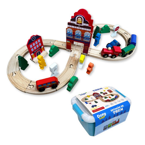 Brinquedo Ferrovia Madeira Educativa Montessori em Oferta na Shopee