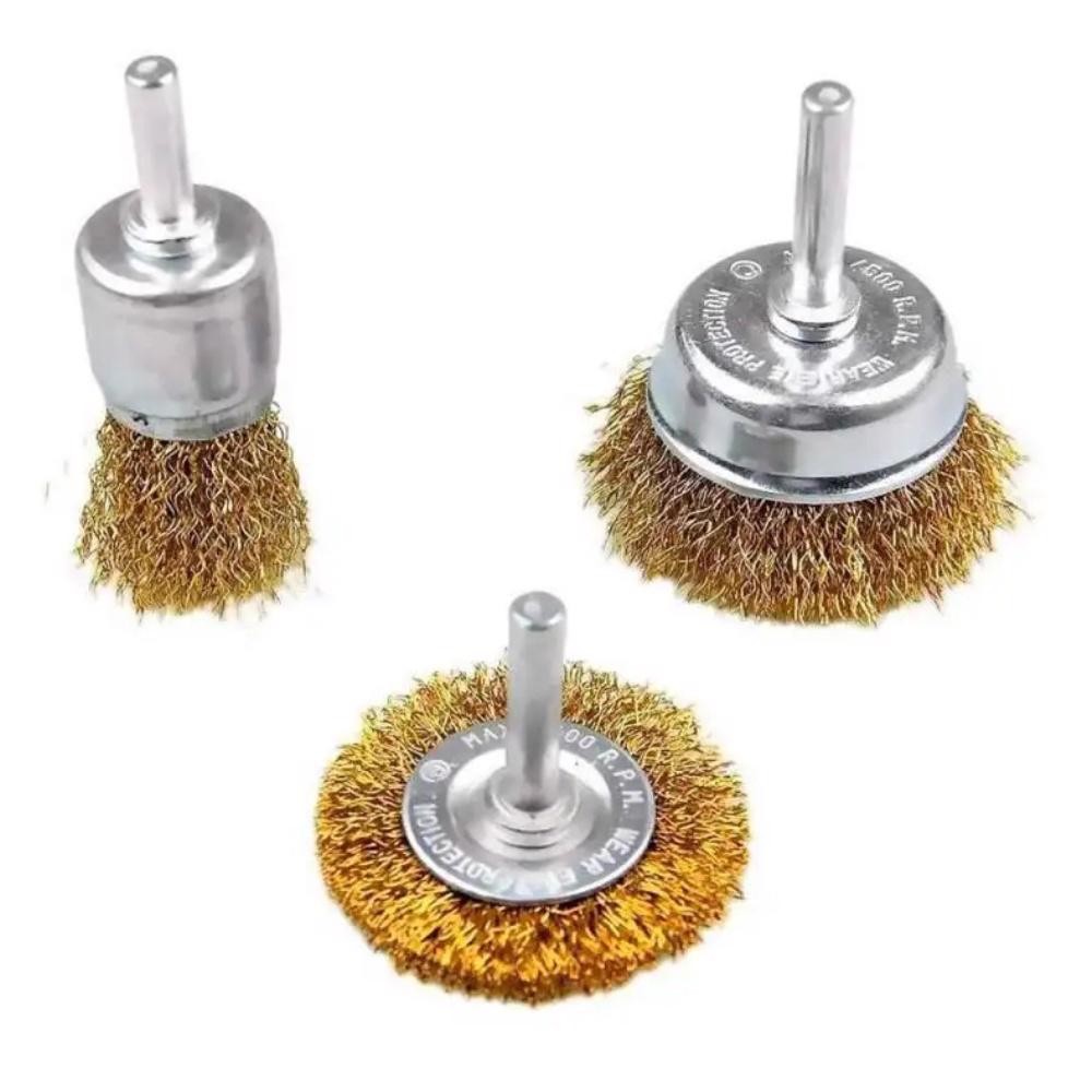Escova de Aço Circular com Haste 6mm Kit 3 Peças MTX em Oferta na Shopee