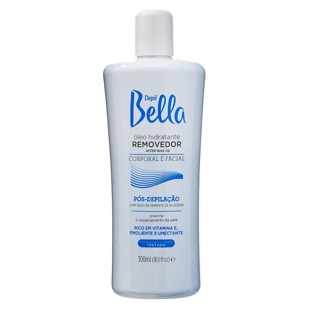 Óleo Removedor de Cera Hidratante Corporal e Facial Depil Bella 300ml com Óleo de Algodão