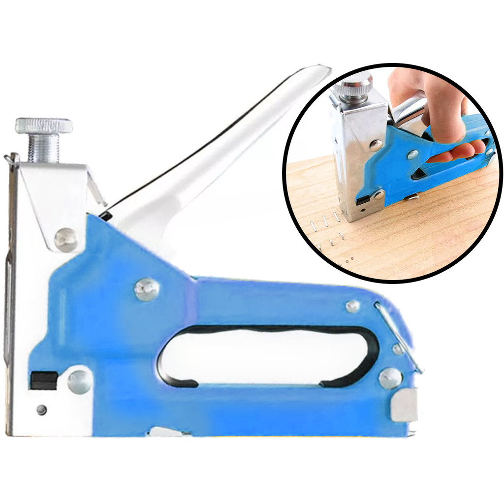 Kit Grampeador Profissional Para Tapeçaria 3 Em 1 + 200 Grampos 6mm A 8mm Bramix