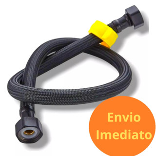 Engate Rabicho Preto/Prata Flexível Mangueira Aço Inox 50cm 1/2 Polegadas Fêmea X Fêmea Banheiro em Oferta na Shopee