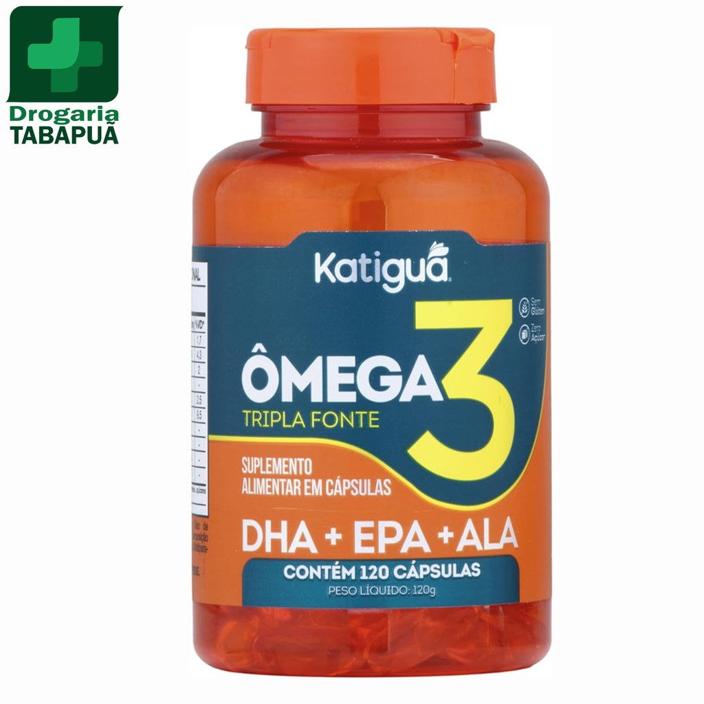 Omega 3 1000mg com 120caps Tripla Fonte De Omega - Alta Qualidade De Omega