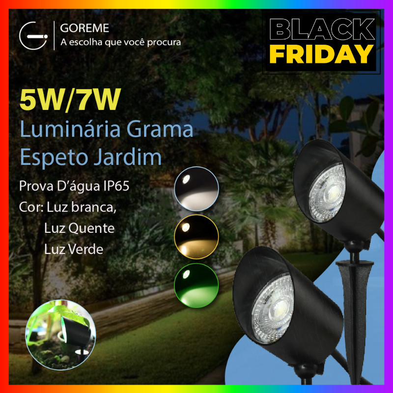 Luminária Espeto Jardim LED 5W/7W Luz de Gramado a prova dágua avançado luz fria, quente e verde em Oferta na Shopee