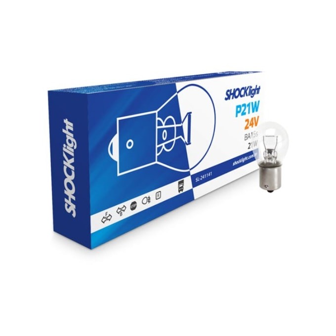 LÂMPADA HALOGENA 24V 21W 10 UNIDADES SHOCK LIGHT SL-241141 em Oferta na Shopee