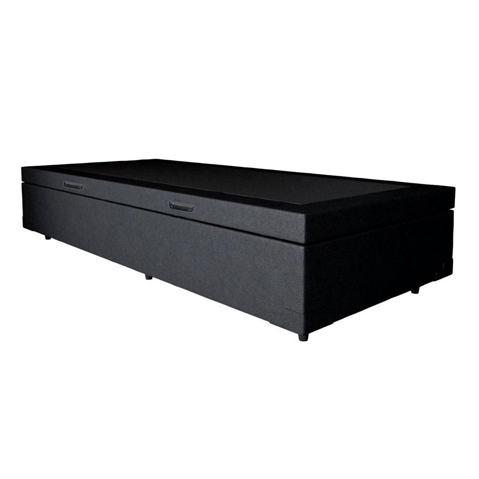 Base para Cama Box Solteiro Martin Premium com Baú (45x88x188) Preta - Home & Living