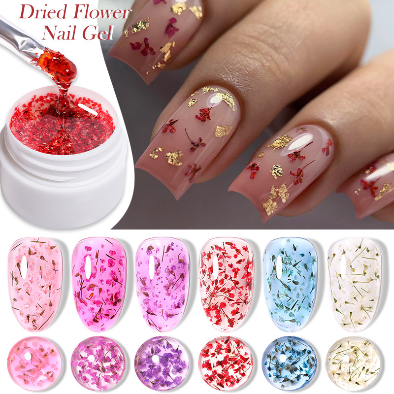LILYCUTE 8ml Vermelho Rosa Flor Seca Gel Unha Polonês Natural Fada Nail Art Soak Off UV LED Pintura Vernizes