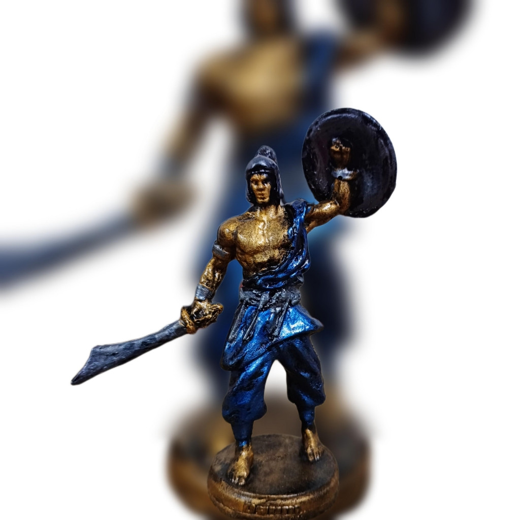 Ogum Orixá imagem 10 cm - Resina Metal color  Candomblé Umbanda
