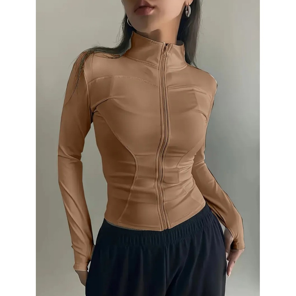 blusa manga longa gola alta academia suplex dia a dia inverno moda 2025