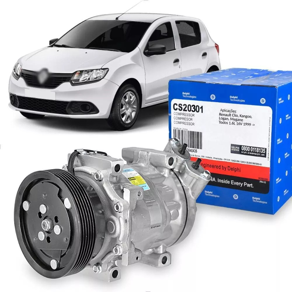 Compressor Ar Sandero 1.6 07 A 2014 6pk 125mm Delphi - Spare Parts and Accessories for Vehicles