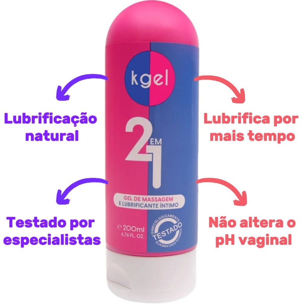 Lubrificante Gel 2 em 1 Íntimo 200ml K-gel