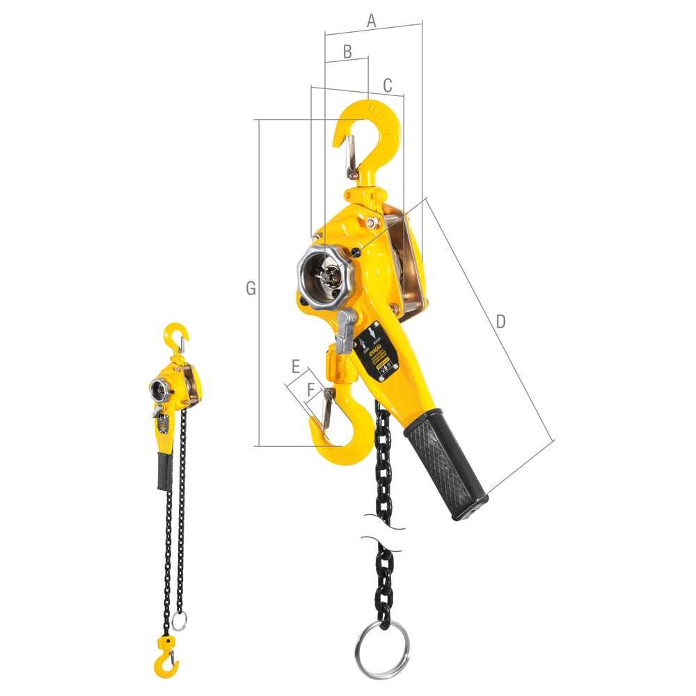 Talha Manual de Alavanca 750 Kg 3 Metros TA375 - Vonder - Elevação Segura e Eficiente