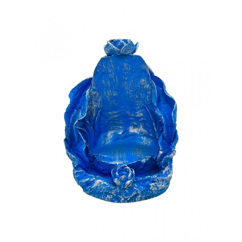 Incensário Cascata Folha 11 cm Universal Azul Claro em Resina