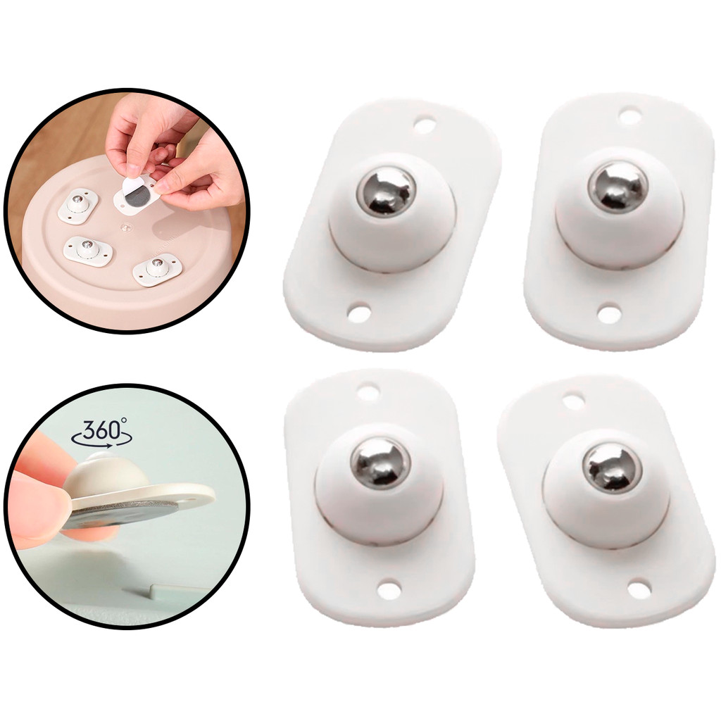 Conjunto Rodinhas Adesivas Esferas Giratórias Para Móveis Objetos Cadeiras Multiuso 4 Peças Clink em Oferta na Shopee