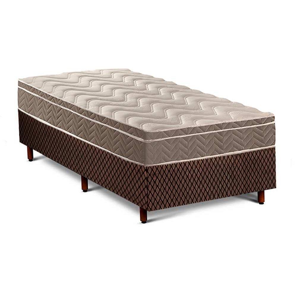 Cama Box Solteiro: Colchão Ortopédico Paropas D33/EP Anatômico Confort Ultra Firme + Base CRC Fantasy Brown(88x188)