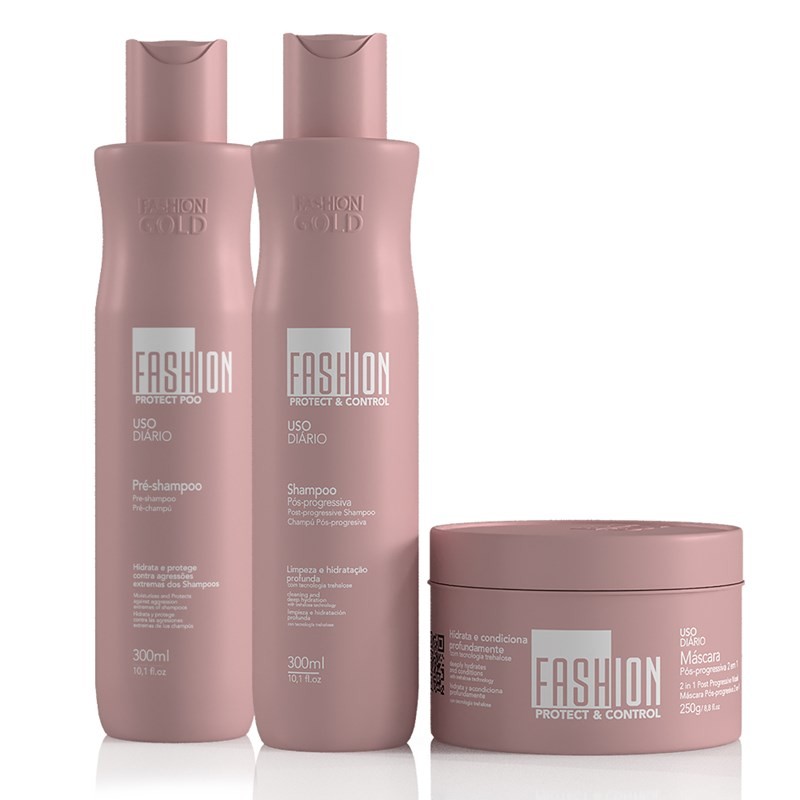 Kit Manutenção Completa Pós Progressiva Fashion Gold 300ml 250g