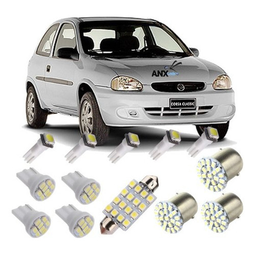 Kit Lampadas Led Corsa Hatch Wind Sedan 95 Até 2004 + Paine