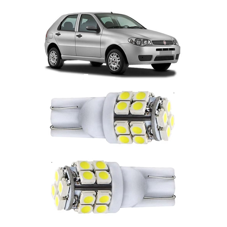 Par Lampada Pingo 20 LED T10 Palio Siena Strada Farol Teto Placa 5w
