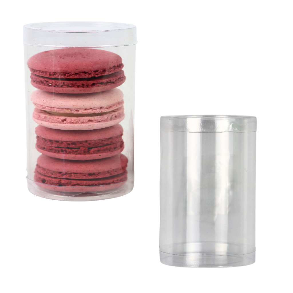 Tubo De Acetato 5x10cm P/ 4 Macarons Doces Decoração Artesanato Lembrancinha Festas Pct c/ 6 un em Oferta na Shopee