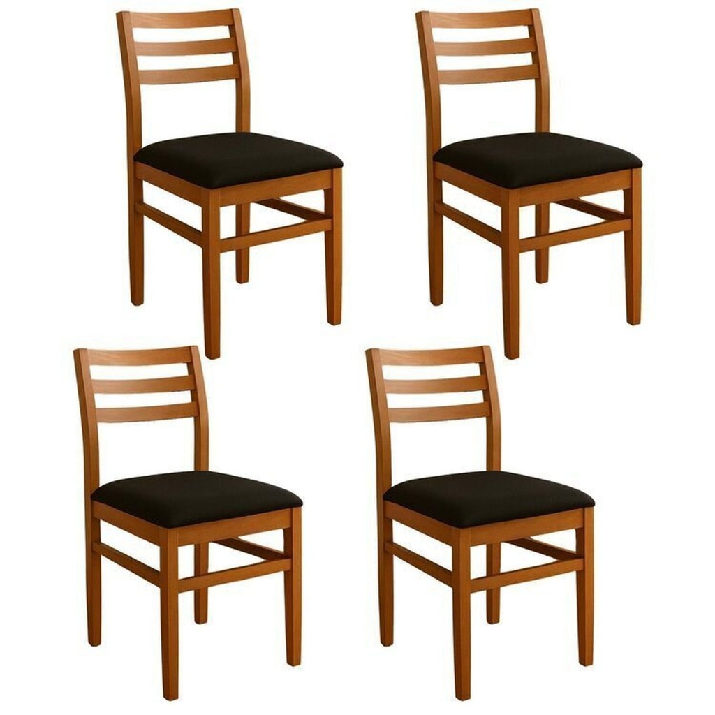 Kit 4 Cadeiras para Sala de Jantar em Madeira Maciça Diamante Mel em Oferta na Shopee