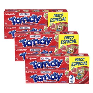 Kit 3 Pack Creme Dental Infantil Colgate Tandy Morango 50g em Oferta na Shopee