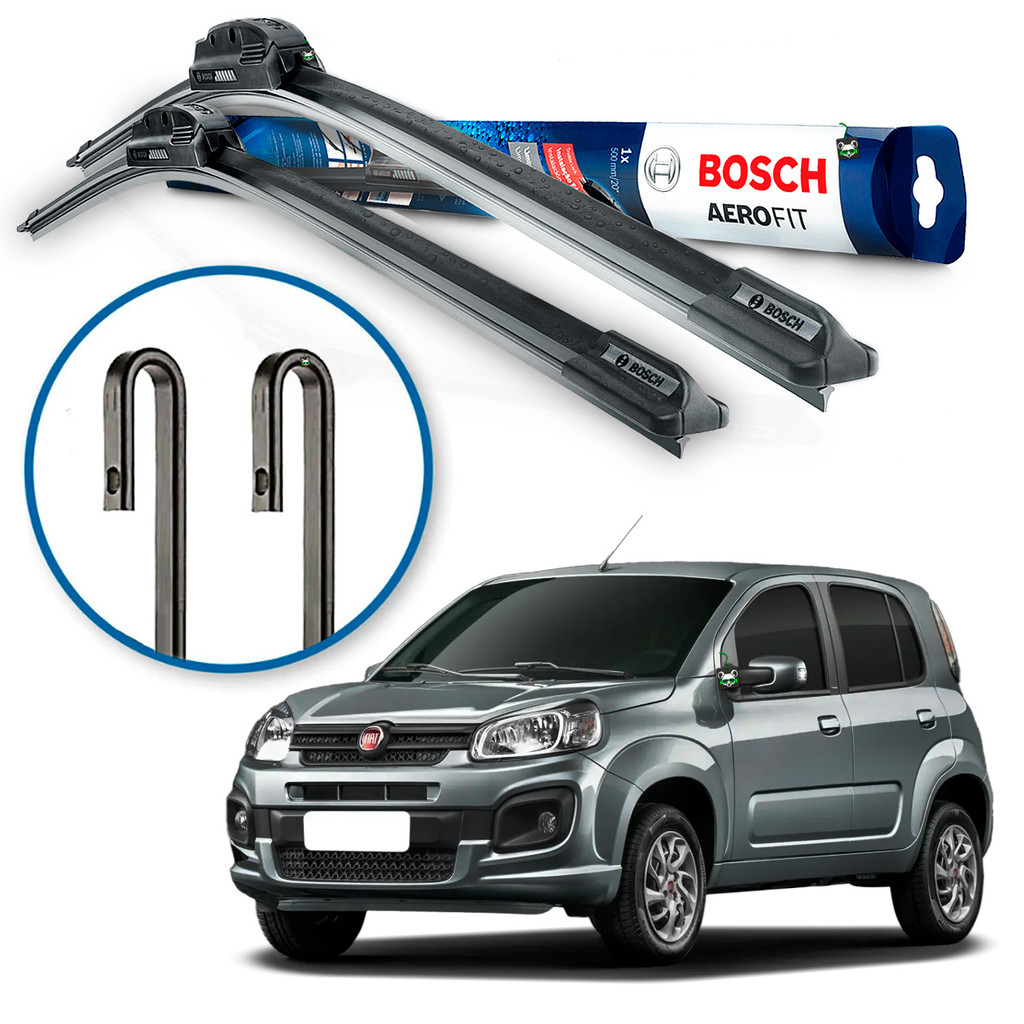 Par Palheta Limpador Parabrisa Bosch Uno 2015 16 17 18 19 20 21 22 23 24 25 Braço Gancho

