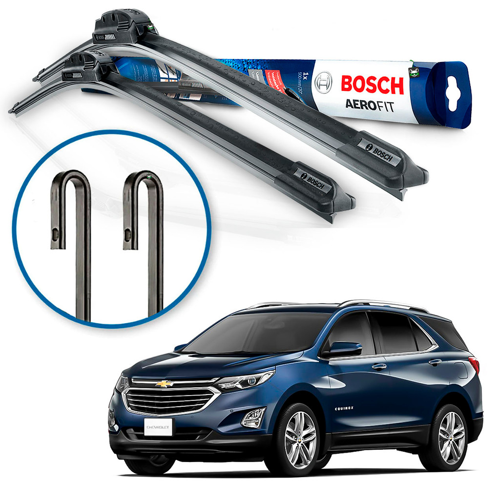 Par Palheta Limpador Parabrisa Bosch Chevrolet Equinox Turbo 2017 18 19 20 21 22 23 24 2025 Gancho