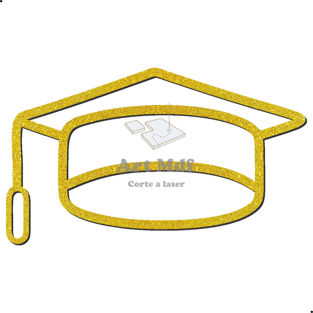 Aplique Mdf Capelo 40cm Dourado Decorativo Festa Aniversario Decoração Formandos Chapeu Formatura em Oferta na Shopee