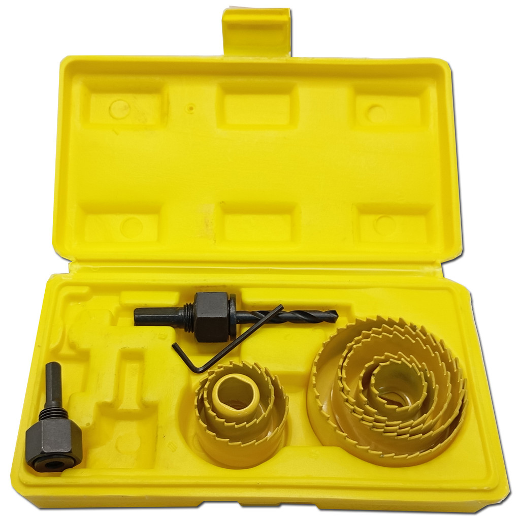 Jogo Serra Copo 11 Peças Com Maleta Amarela Titanium em Oferta na Shopee