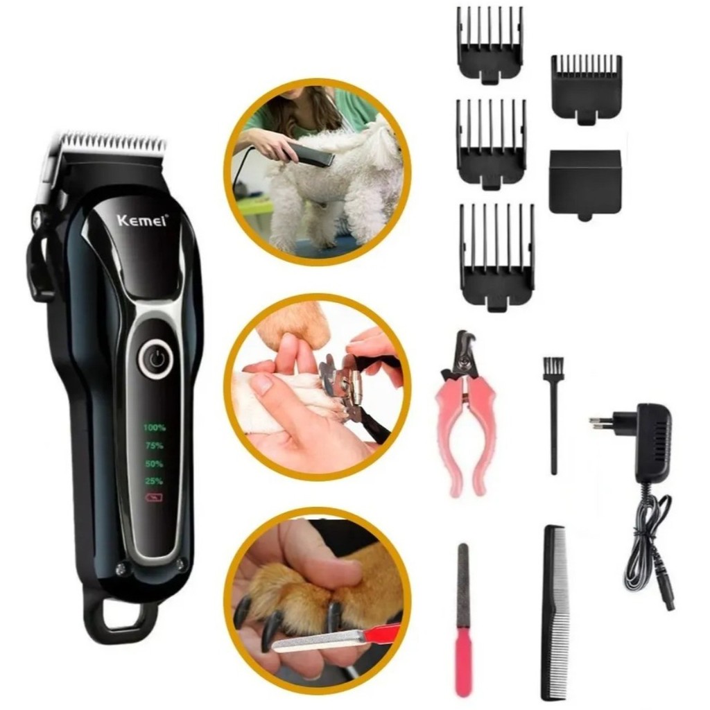 máquina tosa cães e gatos Profissional aparador de pelos pets original kemei 1991 - 100/220v  bivolt