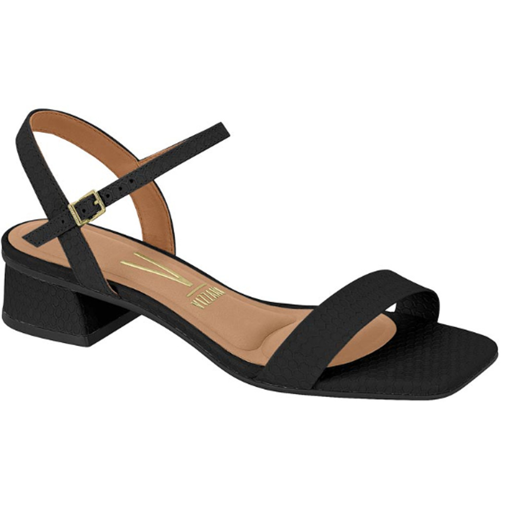 Sandália Feminina Tamanco Vizzano Original Salto Baixo Bloco Grosso Casual e ajustável