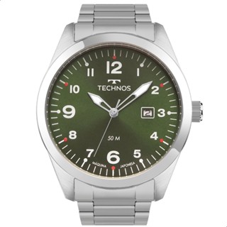 Relógio Masculino Technos Verde Prata Analógico Calendário 2115TYR/1V em Oferta na Shopee