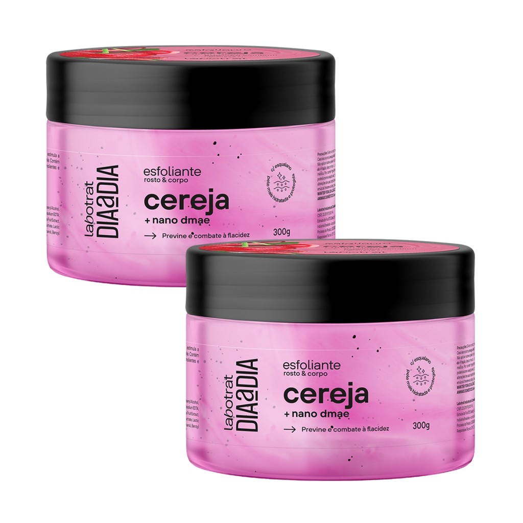 Kit 2 Esfoliantes Creme Cereja Corporal Facial Labotrat em Oferta na Shopee